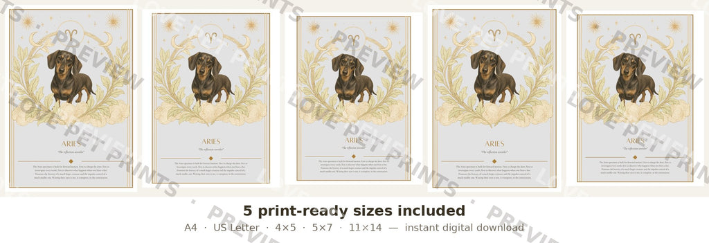 Aries Dachshund — Dog Zodiac Print | Instant Download