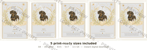 Aries Dachshund — Dog Zodiac Print | Instant Download