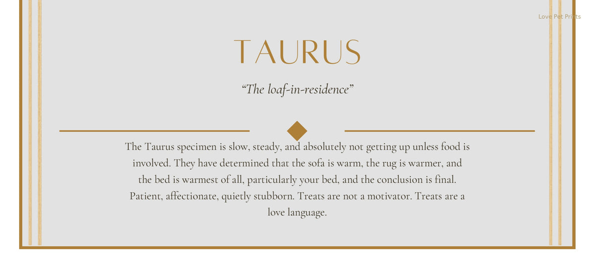 Taurus Golden Retriever — Dog Zodiac Print | Instant Download