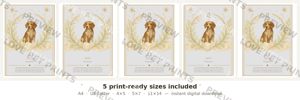 Leo Beagle — Dog Zodiac Print | Instant Download