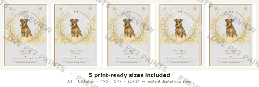 Aquarius Miniature Schnauzer — Dog Zodiac Print | Instant Download