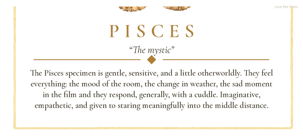 Pisces Groodle | Botanical Dog Zodiac Print | Instant Download