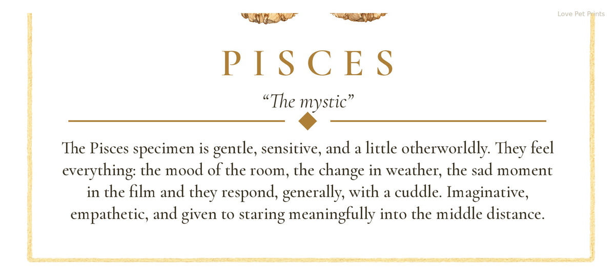 Pisces Groodle | Botanical Dog Zodiac Print | Instant Download