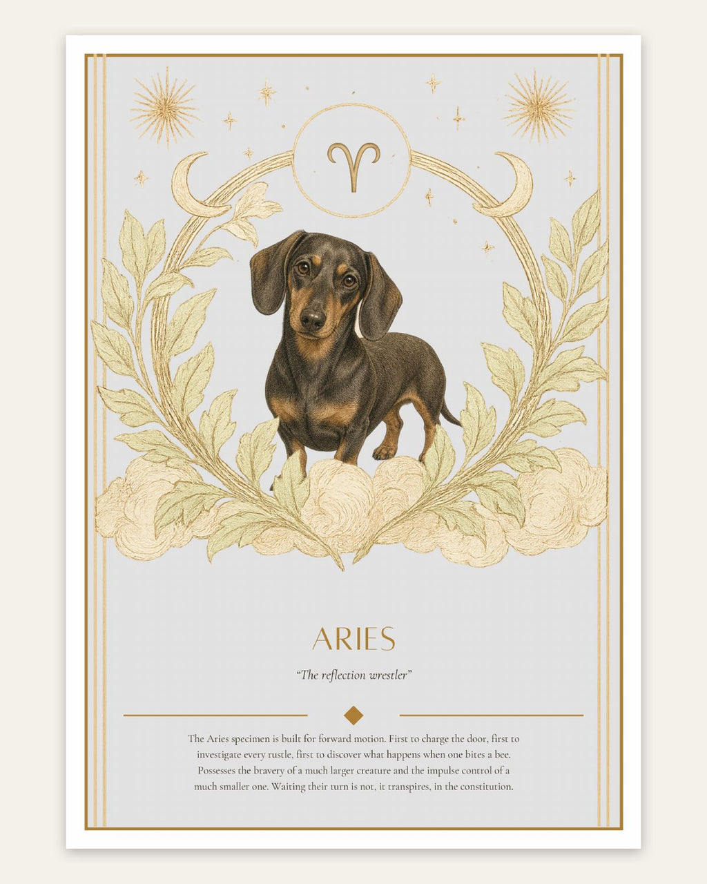 Aries Dachshund — Dog Zodiac Print | Instant Download