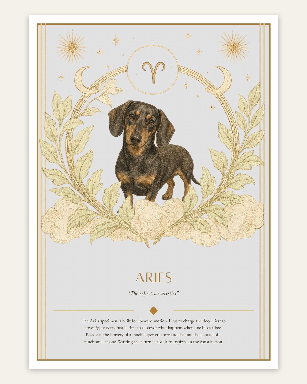Aries Dachshund — Dog Zodiac Print | Instant Download