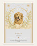 Taurus Golden Retriever — Dog Zodiac Print | Instant Download