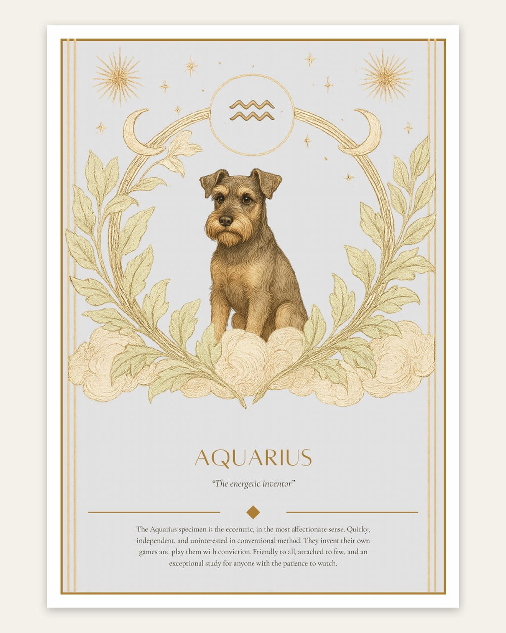 Aquarius Miniature Schnauzer — Dog Zodiac Print | Instant Download