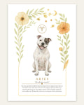 Aries Staffy | Botanical Dog Zodiac Print | Instant Download