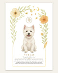 Virgo Westie | Botanical Dog Zodiac Print | Instant Download