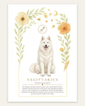 Sagittarius Husky | Botanical Dog Zodiac Print | Instant Download
